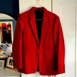 Velvet Red Blazer - Zara